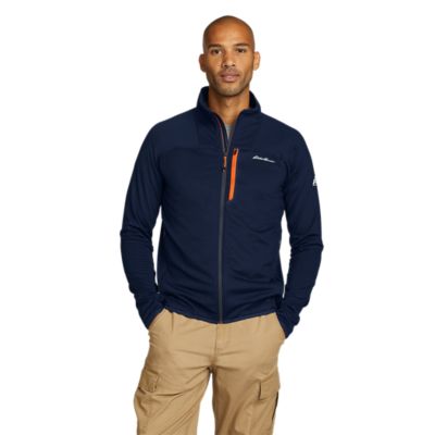 Eddie Bauer Men's High Route Grid Fleece Full-Zip Mock Neck