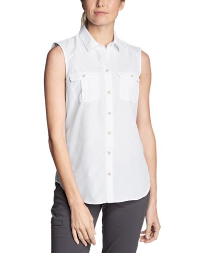 womens white sleeveless top
