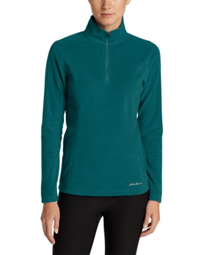 Women's Eddie Bauer Quest 1/4 Zip Fleece, Size: Small, Med Green