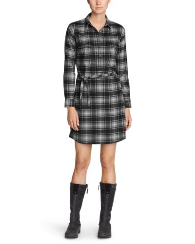 Womens Eddie Bauer Expedition Flex Performance Flannel Shirt Dress