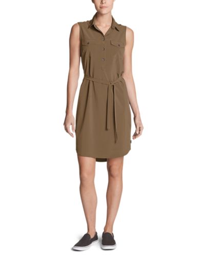 sleeveless shirt dress with collar