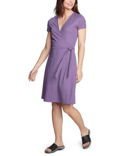 women's short sleeve wrap dress