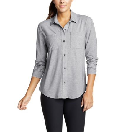 grey button down shirt