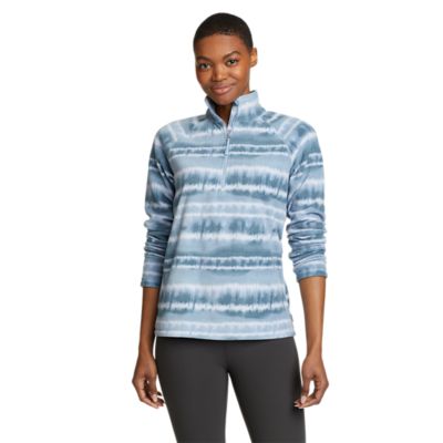 Eddie Bauer Womens Quest 1/4 Zip Fleece - Printed (Wisteria)