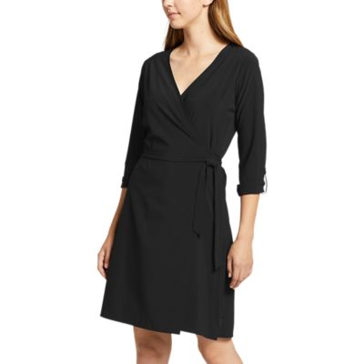 long sleeve wrap over dress