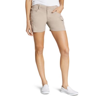 womens beige cargo shorts