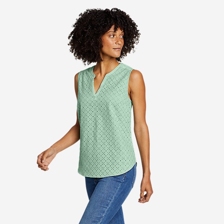Women's On The Go Eyelet Tank Top large version