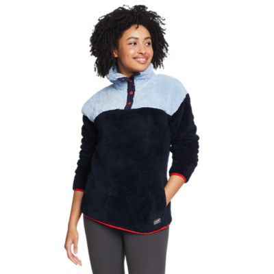 Image of Women's Quest Plush Snap Mock - Colorblock