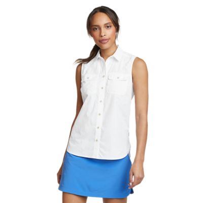 Sleeveless denim best sale shirt womens