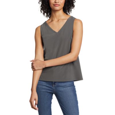 Women's Departure Vneck Tank Top Solid Eddie Bauer