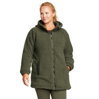 Plush fleece jacket women's sale