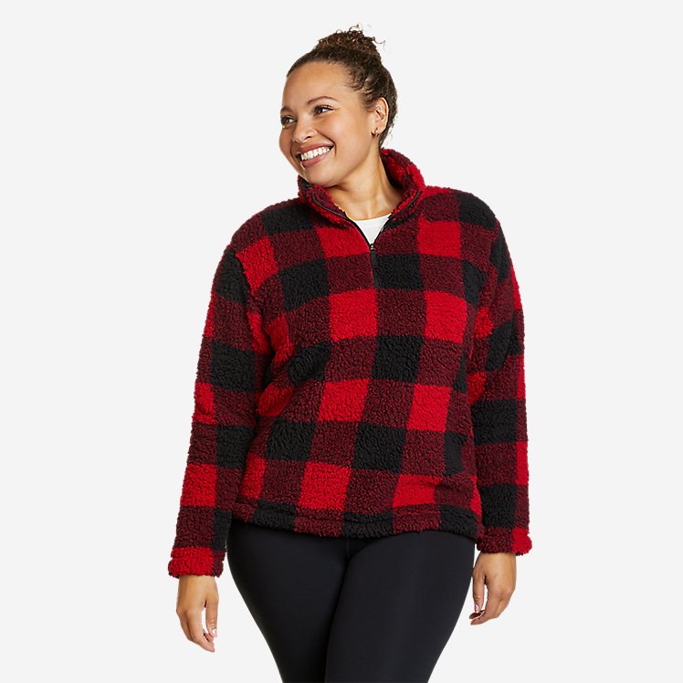 Macy's Buffalo Plaid Quarter-Zip Sherpa Pullover