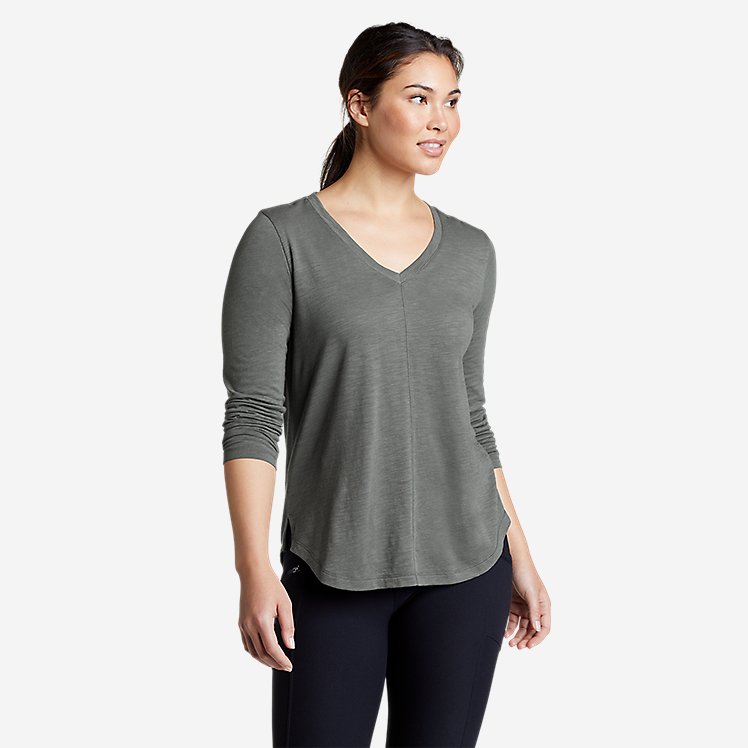 Women's Gate Check Long-Sleeve V-Neck T-Shirt large version
