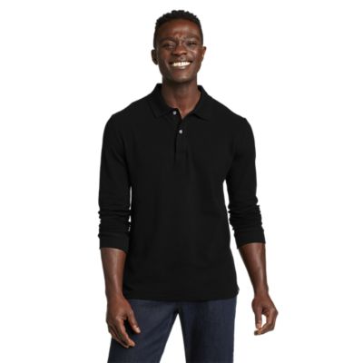 black polo long sleeve shirt