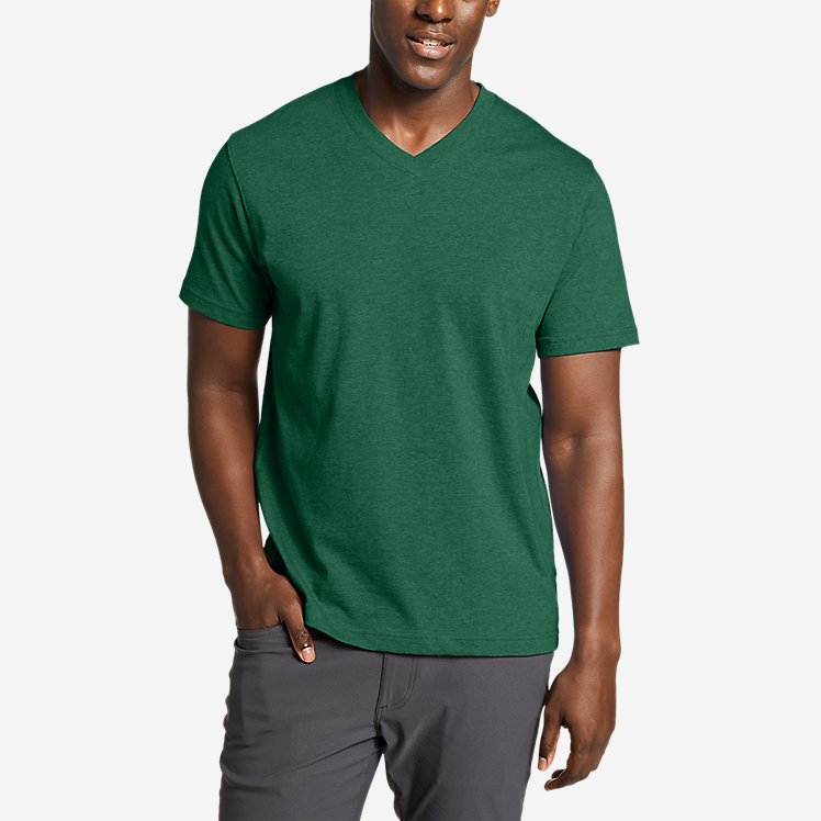 Eddie Bauer Mens Legend Wash Pro Short-Sleeve V-Neck T-Shirt