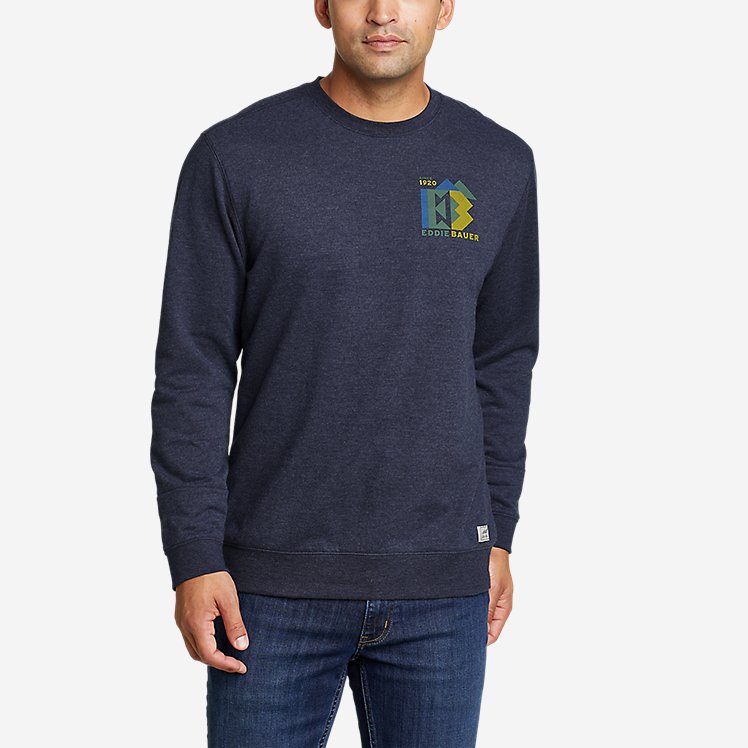 Men's Camp Fleece Graphic Crew Sweatshirt - Camo Logo large version
