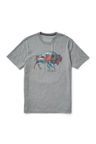 red white and blue graphic tee