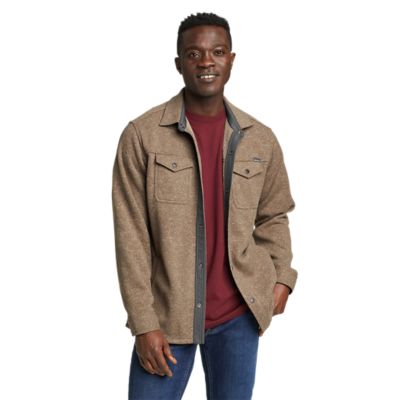 Fleece shirt jacket clearance mens