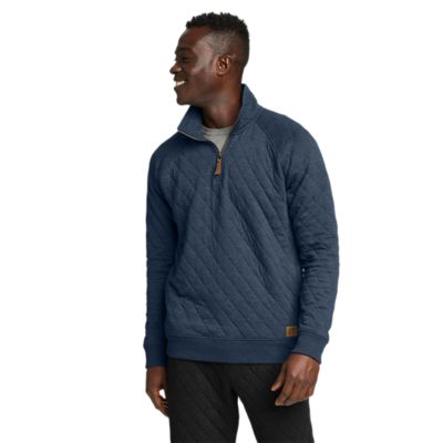 Mens quilted quarter zip pullover sale