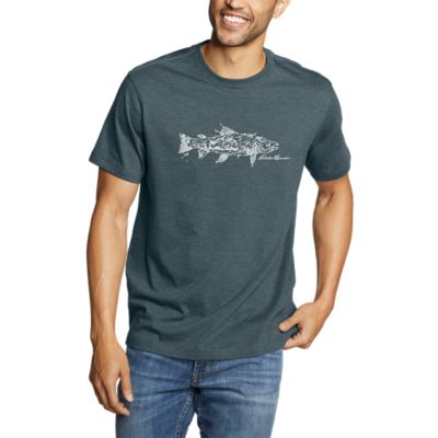 Men's Graphic Tshirt Fish Scene Eddie Bauer