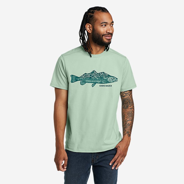 Men's EB Mountain Fish Graphic T-Shirt large version