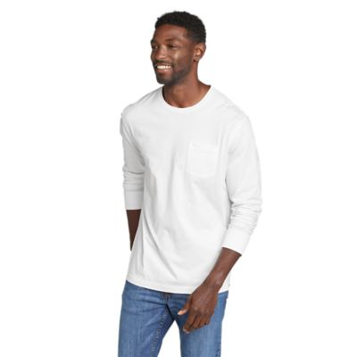 Men's Legend Wash 100% Cotton Long-sleeve Pocket T-shirt | Eddie Bauer