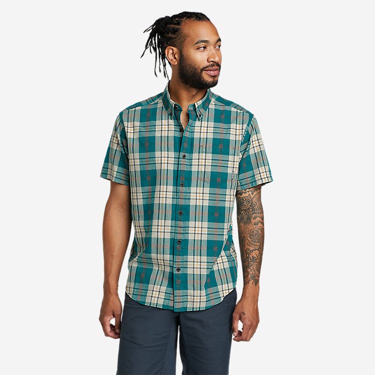 Men's Tidelands Short-Sleeve Yarn-Dyed Textured Shirt large version