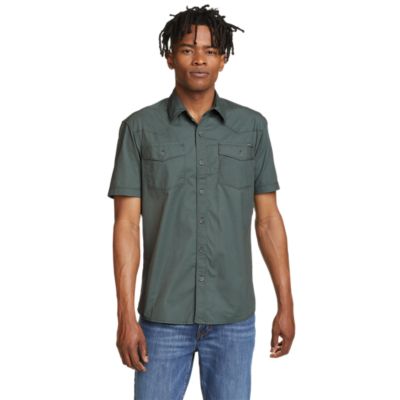 Mens short sleeve on sale button up work shirts