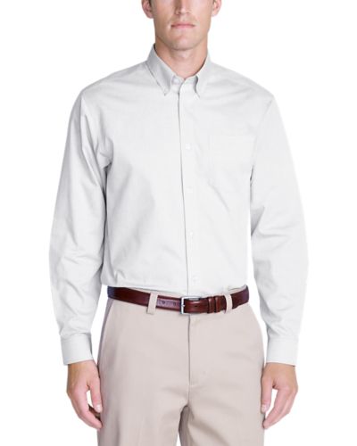 Men's Wrinklefree Relaxed Fit Pinpoint Oxford Shirt Solid Long