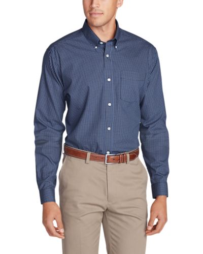 Men's Wrinklefree Slim Fit Pinpoint Oxford Shirt Blues Eddie Bauer