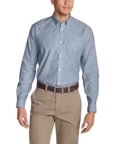 Men's Wrinklefree Relaxed Fit Oxford Cloth Shirt Solid Eddie Bauer