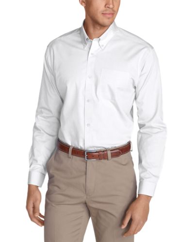Men's Wrinklefree Slim Fit Pinpoint Oxford Shirt Solid Eddie Bauer