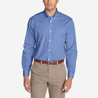 Thumbnail View 1 - Men's Wrinkle-Free Classic FIt Pinpoint Oxford Shirt - Solid