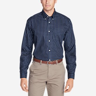 Thumbnail View 1 - Men's Wrinkle-Free Classic Fit Pinpoint Oxford Shirt - Blues