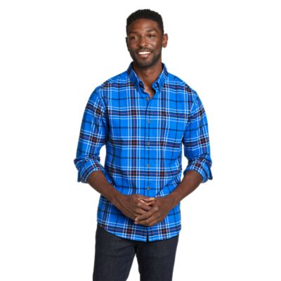 Blue plaid shirt outlet mens