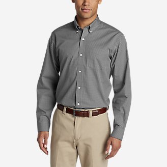 Thumbnail View 1 - Men's Wrinkle-Free Pinpoint Oxford Relaxed Fit Long-Sleeve Shirt - Seasonal Pattern
