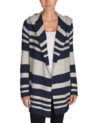 Women s Hooded Sleep Cardigan Stripe