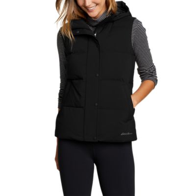 Black womens discount vest with hood