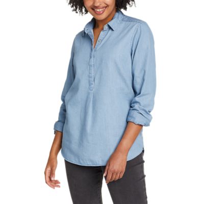 Image of Women's Halcyon Long-Sleeve Popover Shirt - Solid