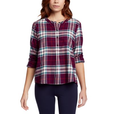 Image of Women's Field Flannel Shirttail Hem Pullover Shirt