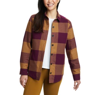 Women's Quilted Flannel Shirt Jacket