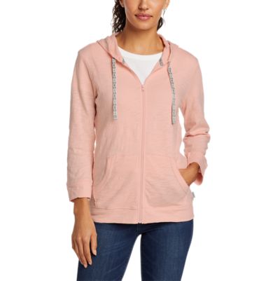 Image of Women's Essential Slub 3/4-Sleeve Full-Zip Hoodie