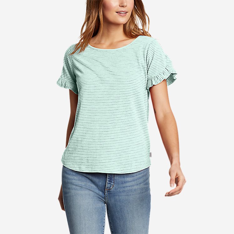 mikrocomputer blok Nysgerrighed Women's Lila Ruffle-sleeve T-shirt | Eddie Bauer Outlet