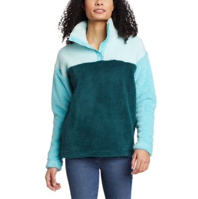 Image of Women's Fast Fleece Plush Snap-Mock - Color Block