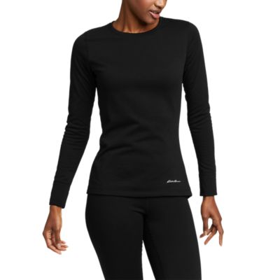 Nautica Womens Base Layer Set Thermal Underwear Shirt & Leggings, Black  Small