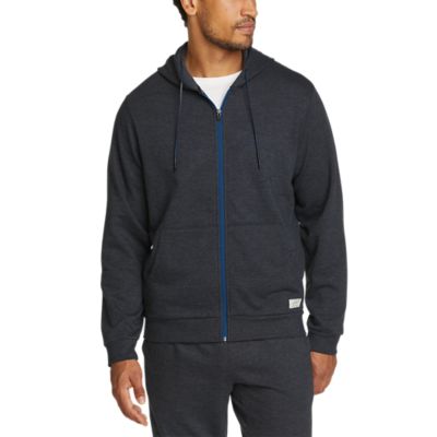 Eddie Bauer Men's Everyday Fleece Full-Zip Faux Shearling-Lined Hoodie - Midnight - Size S