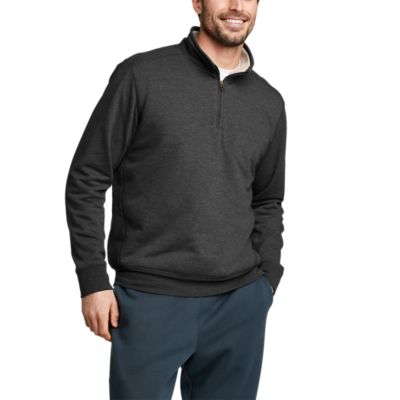 Eddie Bauer Men's Everyday Fleece Full-Zip Faux Shearling-Lined Hoodie - Midnight - Size S