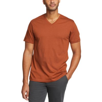 Orange v neck 2024 t shirt mens