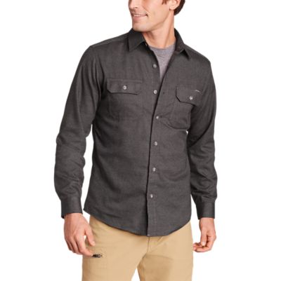 Men's Excavation Flannel Shirt - Solid | Eddie Bauer Outlet