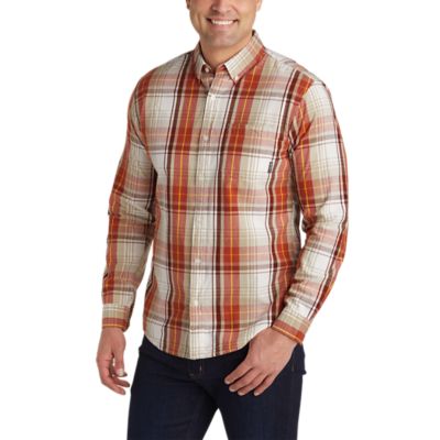 Image of Men's Legend Wash Long-Sleeve Poplin Shirt - Plaid